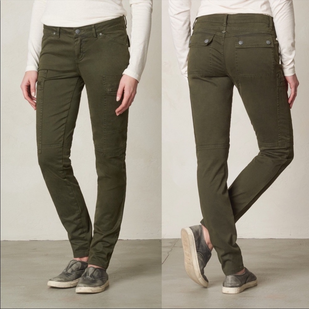 PrAna Dark Olive Louisa Pant Skinny Leg size 2